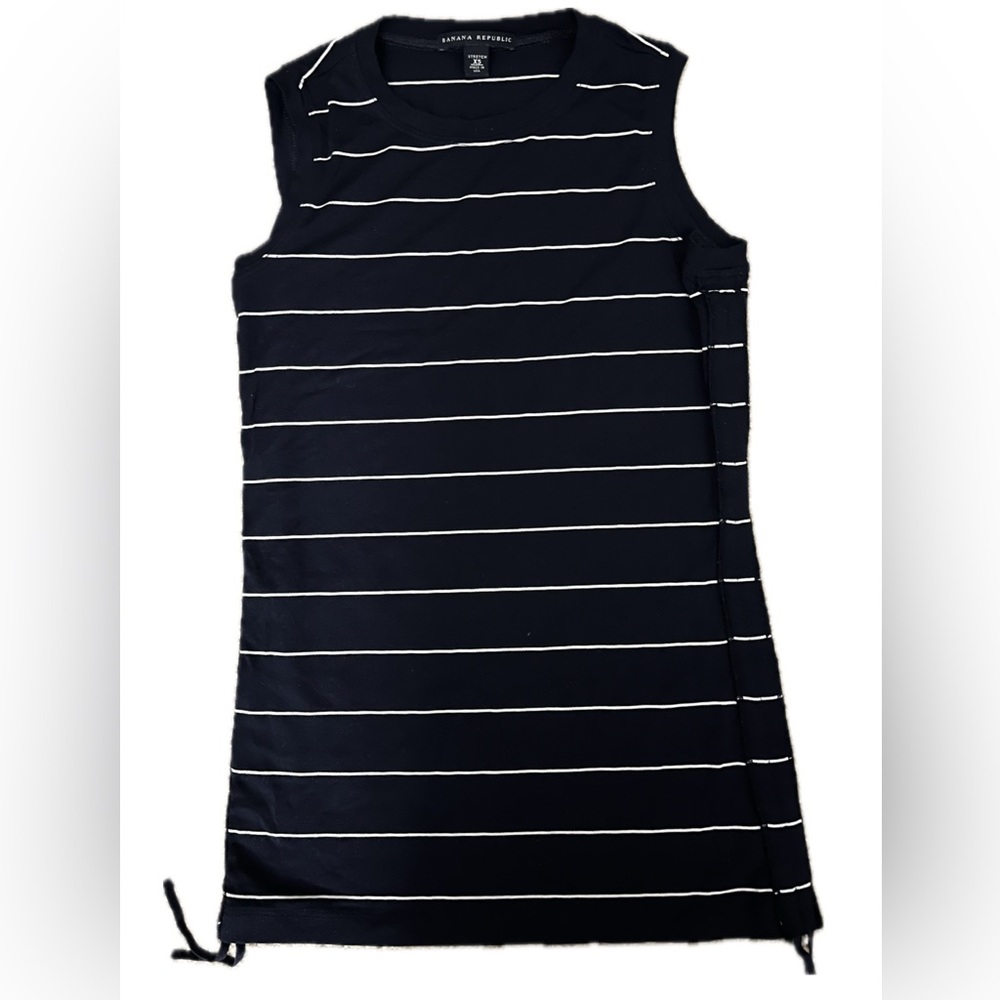 Banana Republic Navy and White Striped Top